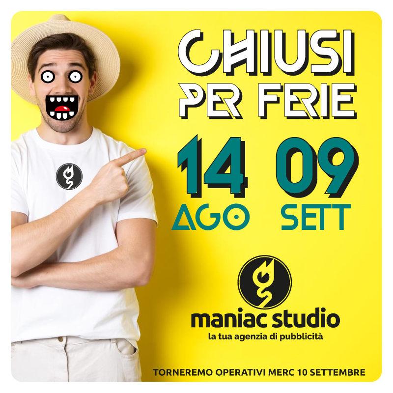 Lo Studio riaprirà il 10 Settembre